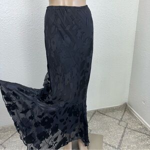 Spencer Alexis Asian Floral Mixed Fabric Maxi Mermaid Skirt Whimsigoth Fairy